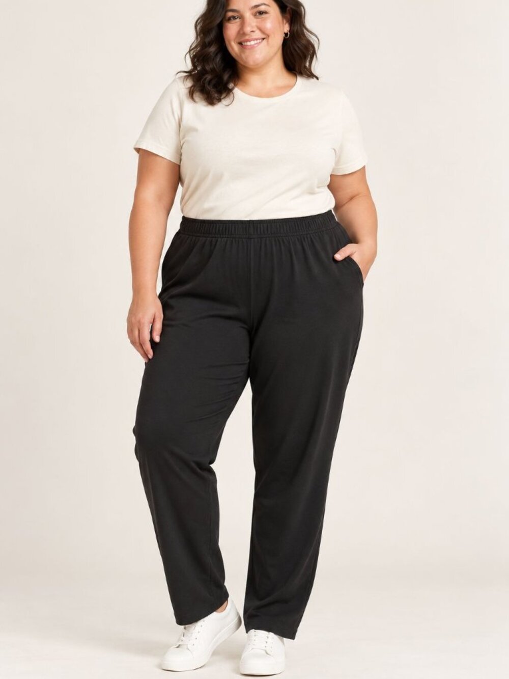 L.L.Bean Black Pull On Knit Pants 3X Stretch Minimalist Athleisure Casual